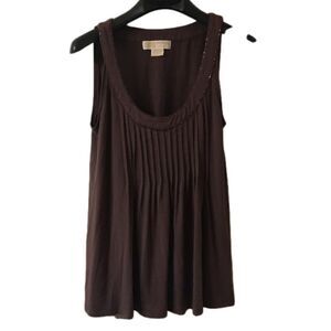 Michael Kors Brown Beaded Tank Top Size Small